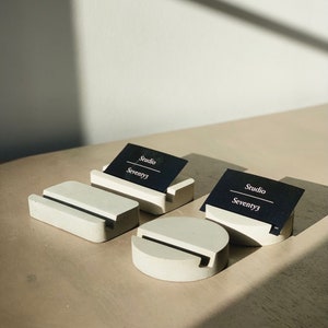 Porte-cartes de visite en béton • Support pour téléphone • Décoration de bureau