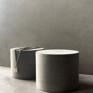 Natural Concrete Cylinders | Photo Props | Display Plinth | Home Details