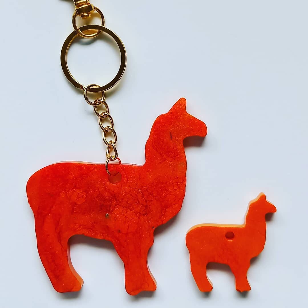 Customizable llama Keychain with baby Llamas/Personalised Etsy