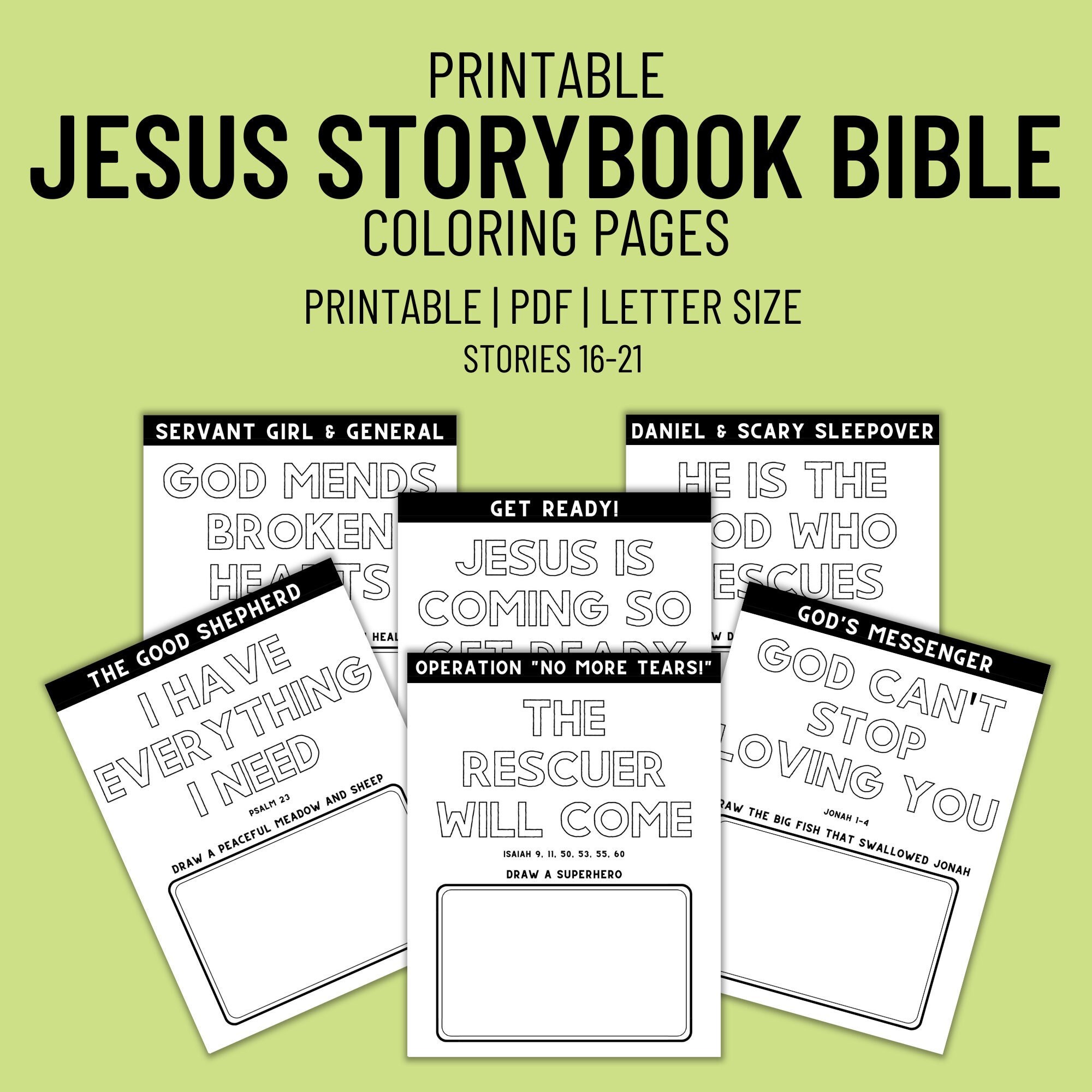 Jesus Storybook Bible Coloring Pages for Kids Stories 1621, Printable