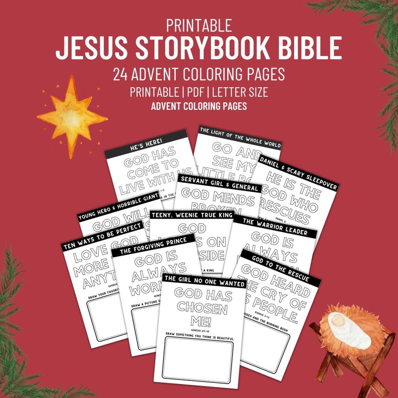 Jesus Storybook Bible ADVENT Coloring Pages, Advent Printables ...