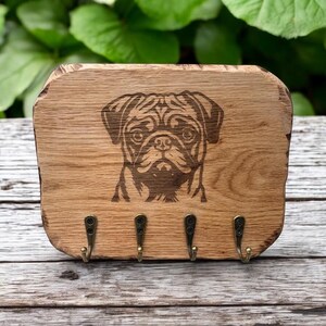 Personalized Rustic Oak Key Holder, Handmade Entryway Organizer 画像 14