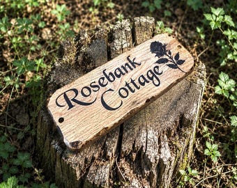 Rustic, oak, Personalised, outdoor, Weather proof, wooden, chunky oak, engraved House sign, House plaque, Farmhouse style. Good quality