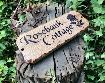 Rustic, oak, Personalised, outdoor, Weather proof, wooden, chunky oak, engraved House sign, House plaque, Farmhouse style. Good quality