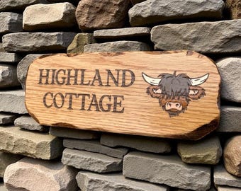 Rustic, oak, Personalised, outdoor, Weather proof, wooden, chunky oak, engraved House sign, House plaque, Farmhouse style. Good quality