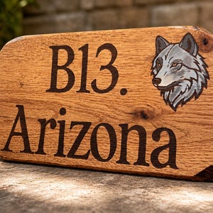 Rustic, oak, Personalised, outdoor, Weather proof, wooden, chunky oak, engraved House sign, House plaque, Farmhouse style. Good quality image 4