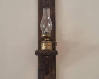 Handmade Reclaimed Timber Candle Sconce: Rustic Wall Decor (12/18 inch) Unique Valentines day gift