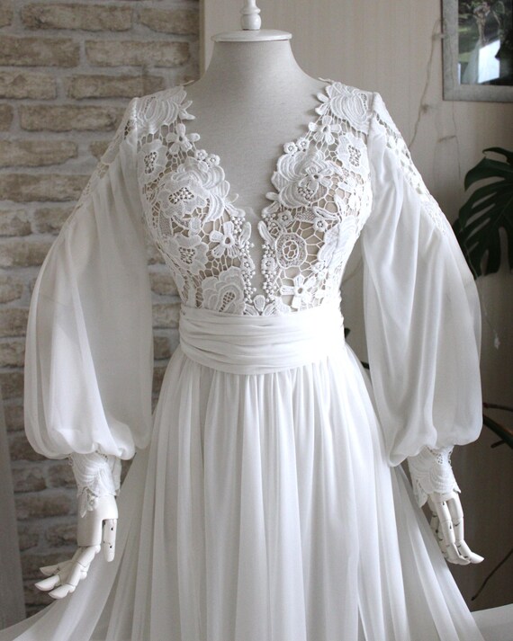 Plus Size Wedding Dress, Long Sleeve, Custom Made Wedding Dress, Plus Size  White Wedding Dress, Boho Dress With Lace, Bride, Gown - Etsy Israel