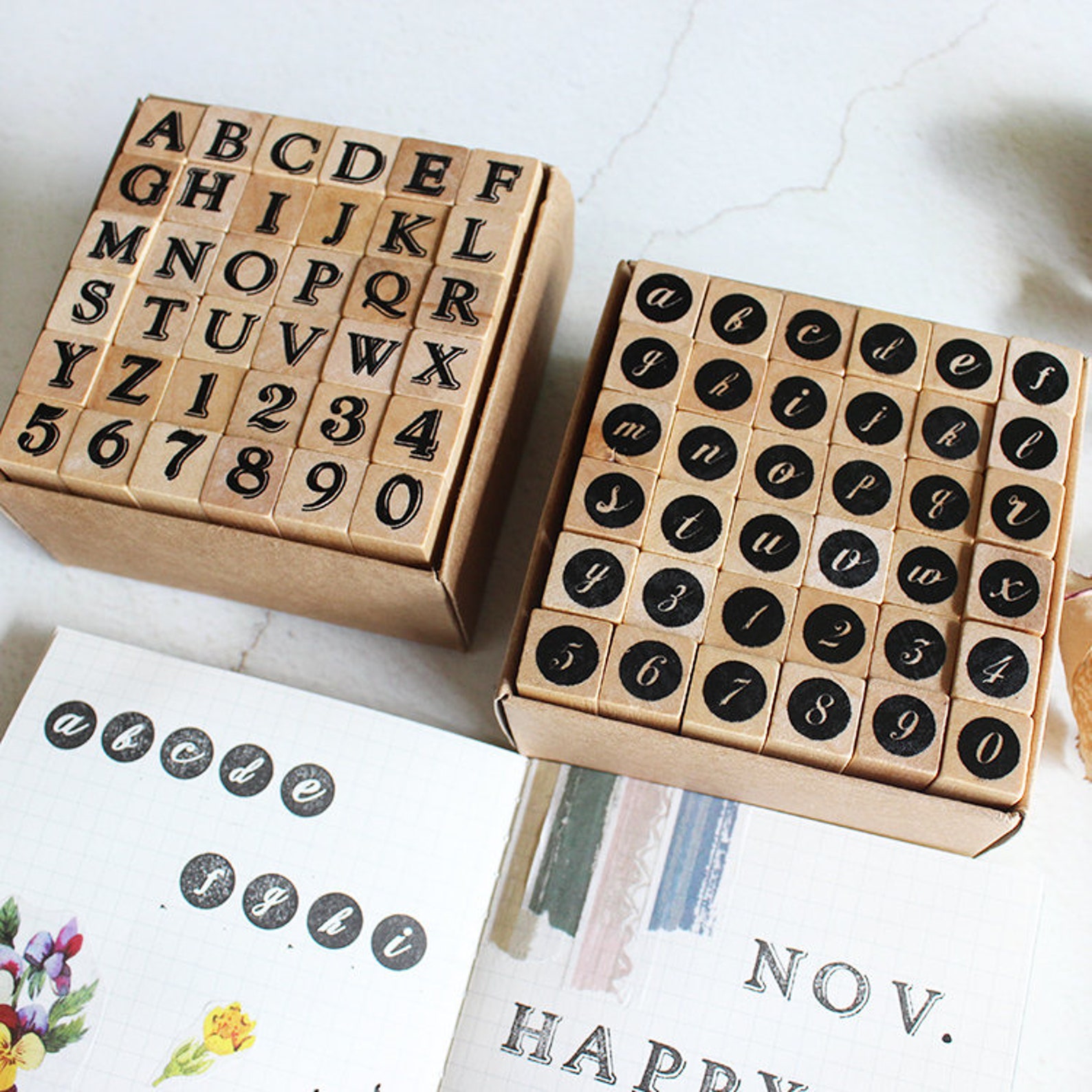 Wooden Stamp Rubber Numbers Alphabets Birthday Cute Planner Etsy