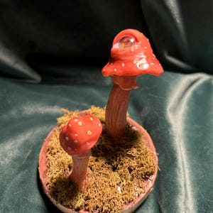 Whimsical mushroom sculpture