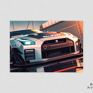 Tarjeta Nissan GT-R Nismo R35 - Postal - Tarjeta de cumpleaños - 4,1 x 5,8 pulgadas (A6)