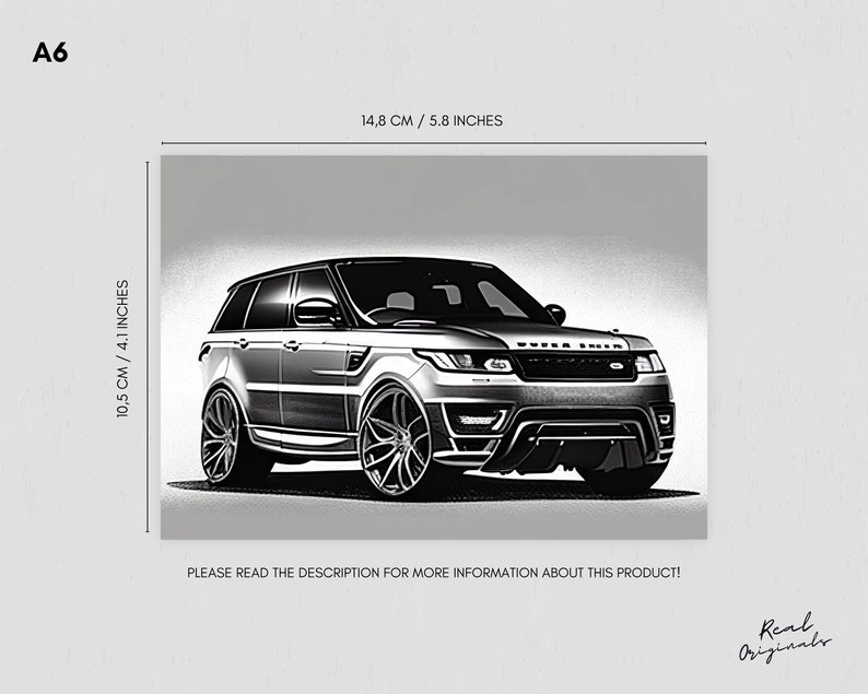 Land Rover Post Card Range Rover Sport Silver - Card - Birthday Card - Size 4.1 X 5.8 Inch ...