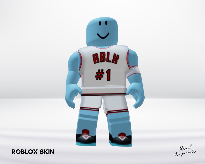 Basketball Player Roblox Avatar Outfit Template White Jersey and Shorts