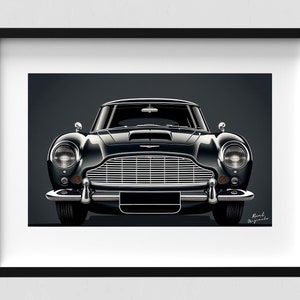 Aston Martin DB5 Art | James Bond Car | Exotic Car Art | Sports Car Poster | Iconic Car | Racing Car | Movie Car Poster | Car illustration
