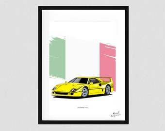 フェラーリ「ビッグ6」スーパーカー進化世代ポスター 288GTO