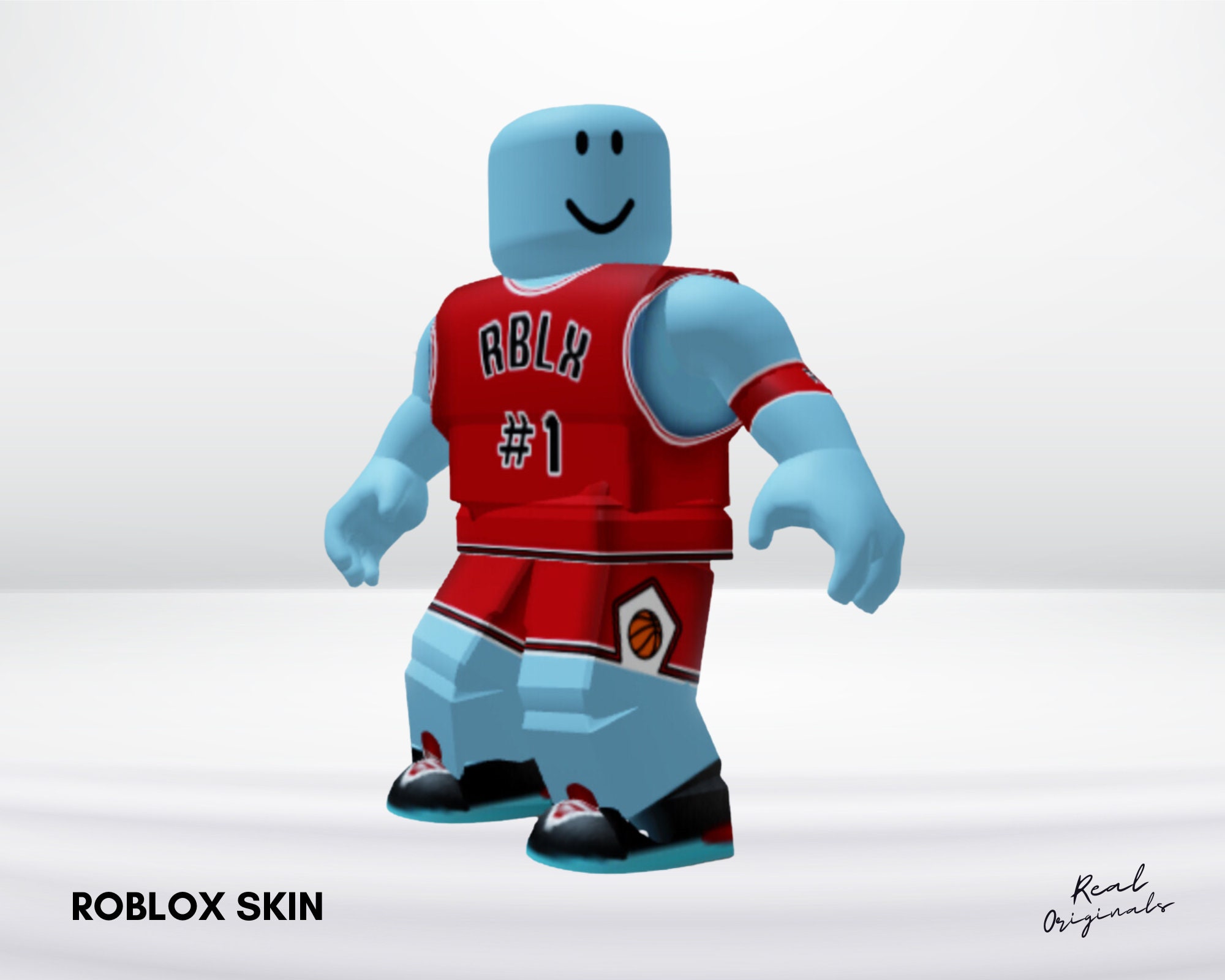 Roblox Basketball Player Templates With Red Jersey and 