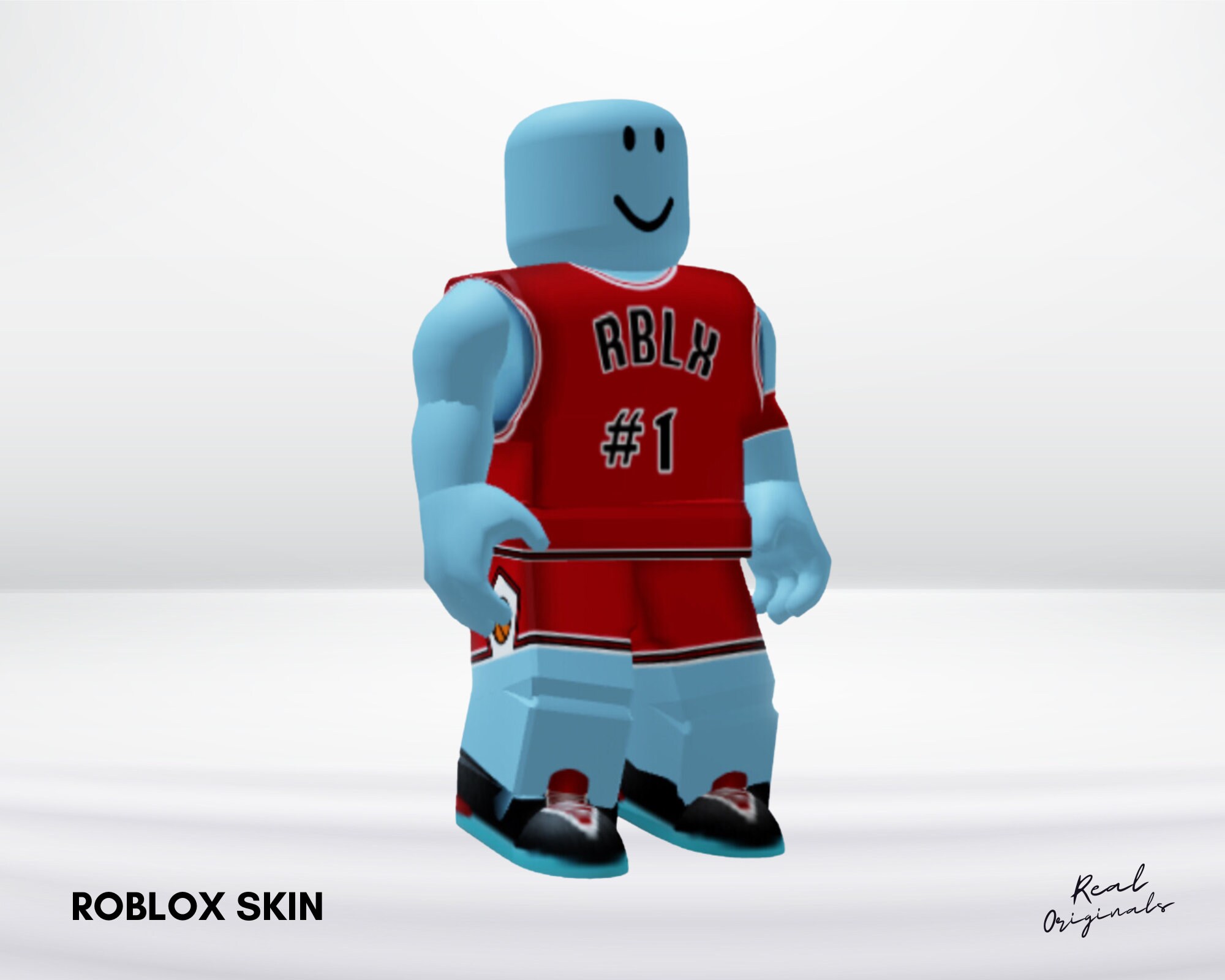 Roblox Basketball Player Templates With Red Jersey and 