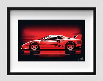 フェラーリ ポスター | F40 ポスター #9101.0 | フェラーリ 壁飾り