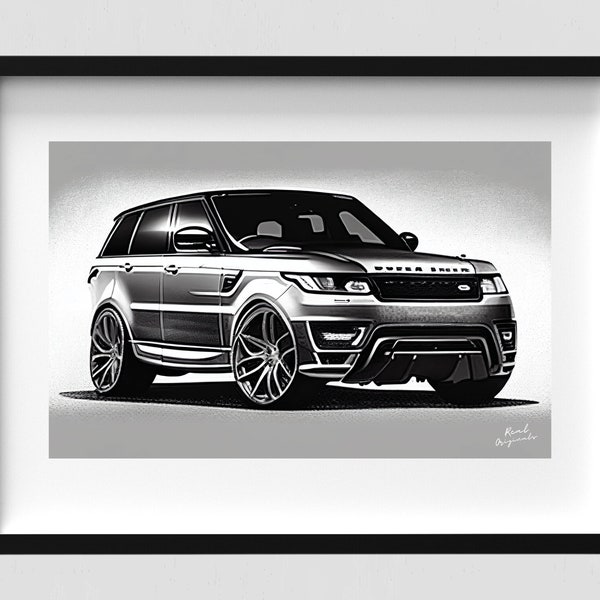 Range Rover Sport Poster | Land Rover Poster | Sports Car Poster | Supercar Poster | Racing Car Poster | Classic Car Art | Car Lover Gift