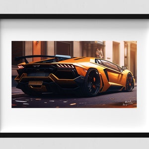 Lamborghini Aventador Poster | Lamborghini Poster | Car Prints | Supercar Poster | Sports Car Poster | Playroom Décor | Gift for Car Lovers