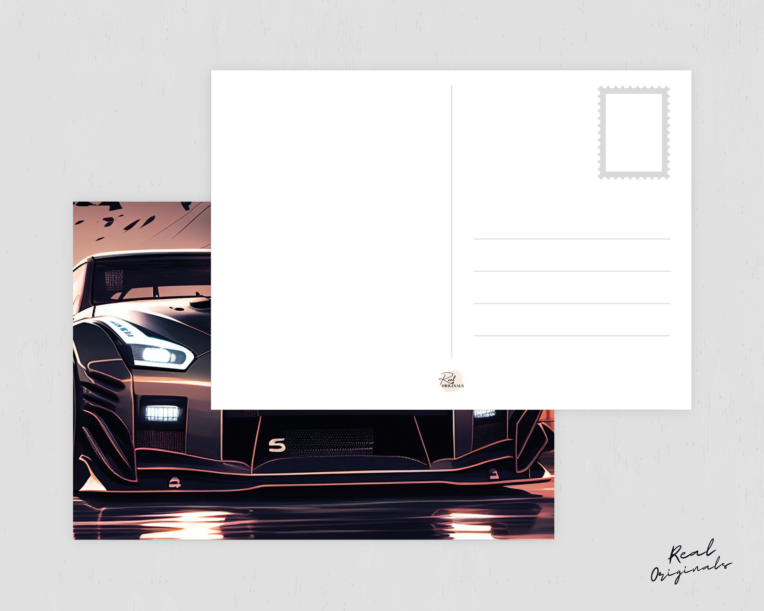Nissan GTR R35 Card - AI Illustration - Postcard - 4.1 X 5.8 Inch - Etsy