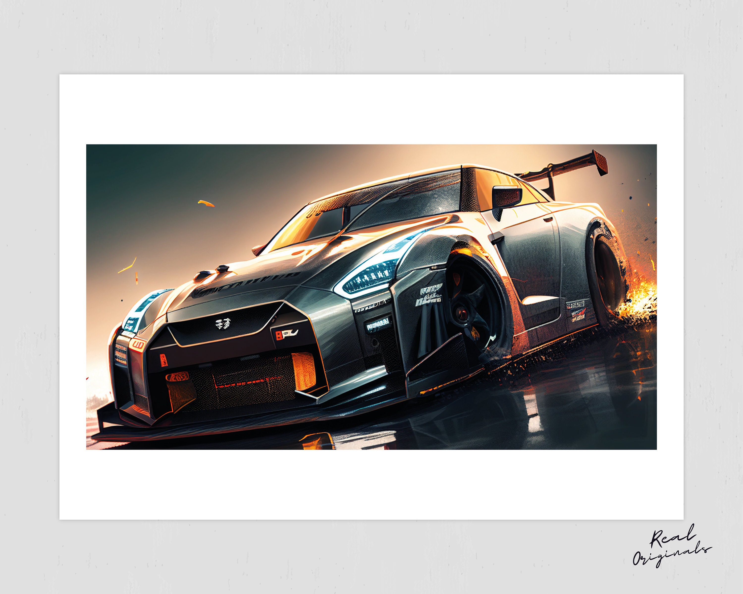 Nissan GTR Godzilla | Nissan R35 Poster | Sports Car Poster | Car
