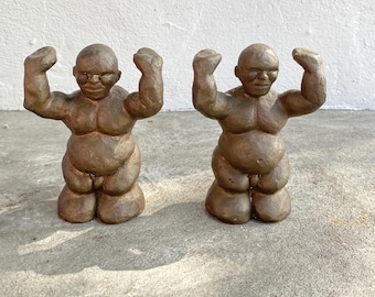 Contemporary solid brass naked chubby men - set of 2- shipping not free