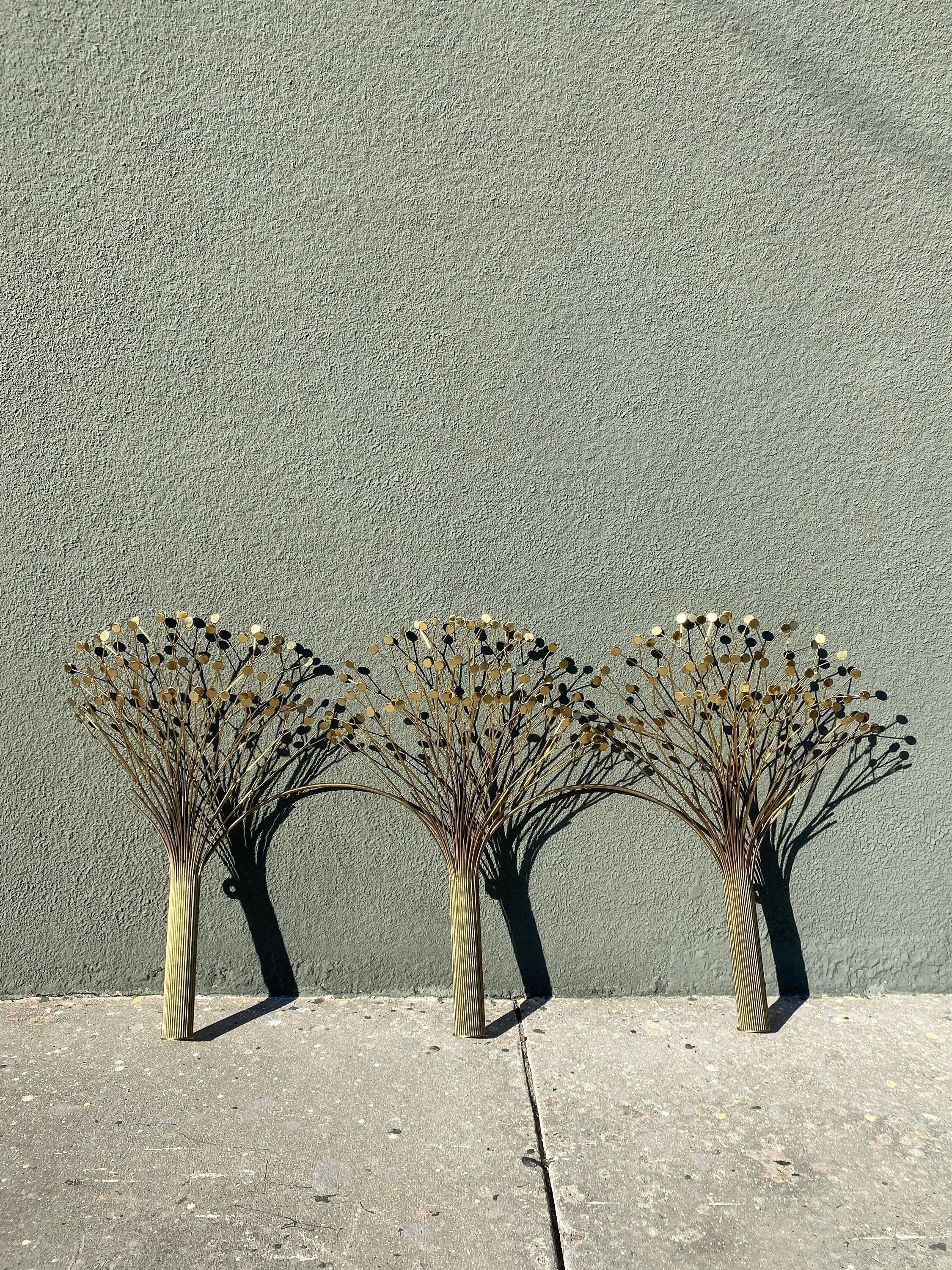 Mid-Century Signed Curtis Jere Brass Trees Sculpture- shipping not free
