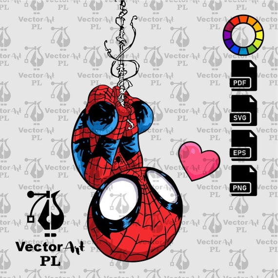 Spiderman amor lindo corazón chibi bebé pdf eps svg - Etsy México