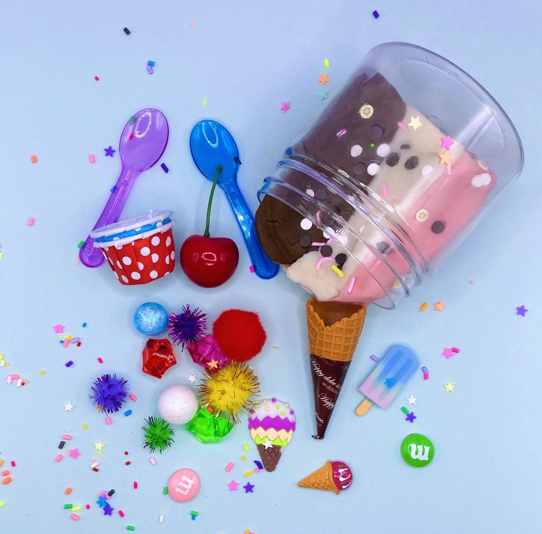 Ice Cream Playdough Jar Playdough Jar Play Dough Ice Cream Etsy