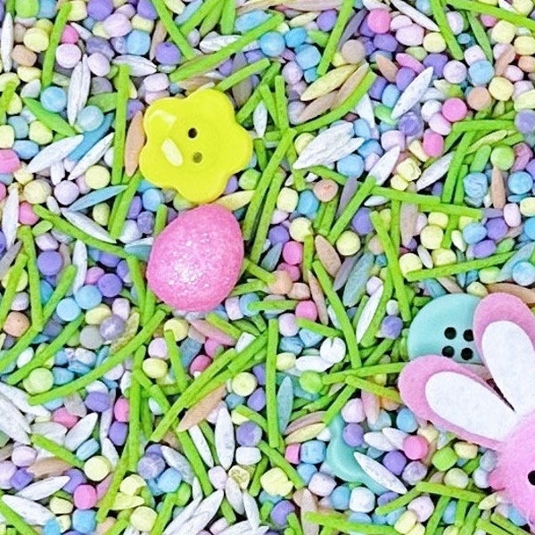 Easter sensory bin filler, bin in a bag, colored rice, Easter sensory, Easter sensory bin, Easter activity, spring sensory activity