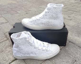 Lace Wedding Converse, Bridal High Top Sneakers