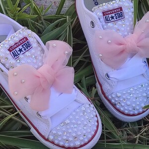 Converse-sneakers voor kinderen - doopschoenen - meisje kraamcadeau doop - cadeau voor baby - 1e verjaardag meisje prinses - schoenen bloemenmeisje,