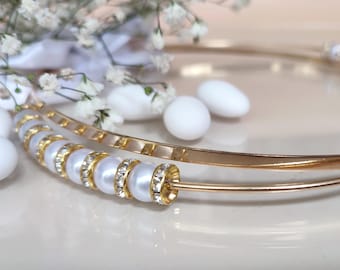 Handmade Gold Wedding Stefana Crowns, Pearls & Crystals