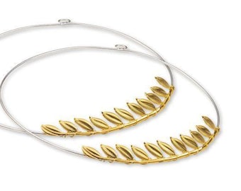Gold Olive Leaf Wedding Stefana Crowns, Greek Orthodox Handmade