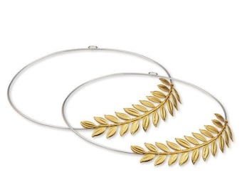 Handmade Gold Olive Leaf Wedding Stefana Crowns, Orthodox Wedding