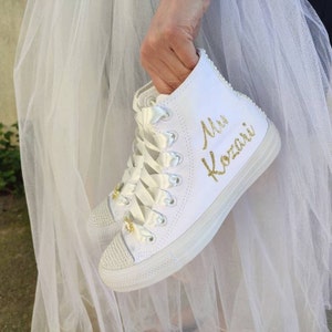 Wedding dress with cheap all star shoes