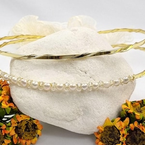 Greek stefana.Minimal gold twist stefana. Gold wedding crowns.Orthodox stephana.Handmade Greek Orthodox Wedding Crowns.