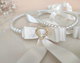 Handmade Greek Orthodox Wedding Crowns, Minimalist Pearl Stefana