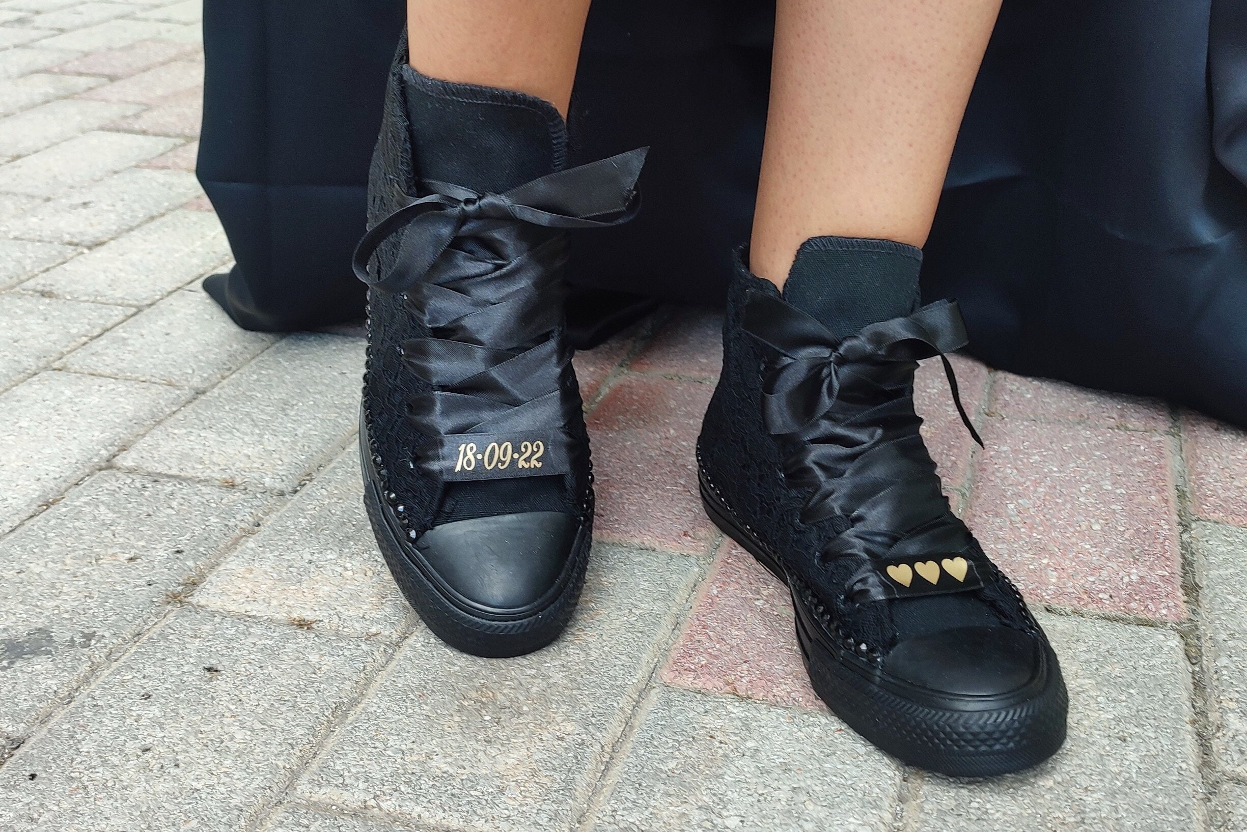 Converse noir 2025 dentelle