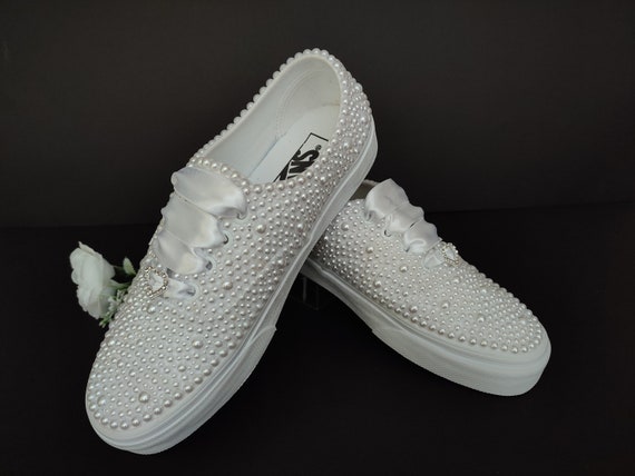Perlas marfil. Zapatillas Vans para novia/zapatos Vans - Etsy