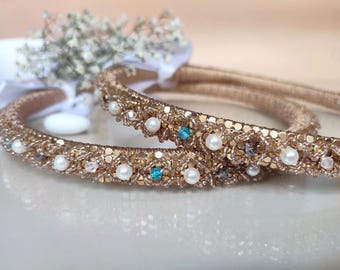 Handmade Gold Stefana, Greek Orthodox Wedding Crowns