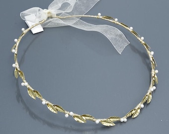Handmade Golden Olive Leaf Wedding Stefana Crowns