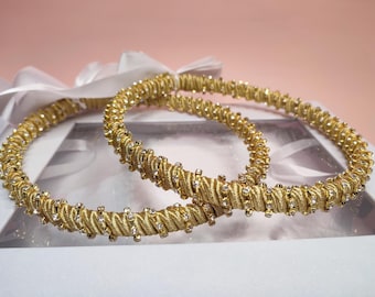 Wedding Crowns with Rhinestones and Gold  Τhread. Greek Orthodox Wedding Stephana.