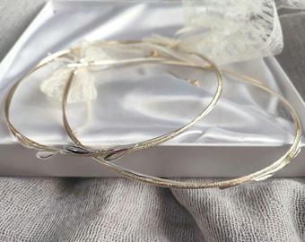 Handmade Greek Orthodox Wedding Crowns, Silver Olive Leaf Stefana Pair