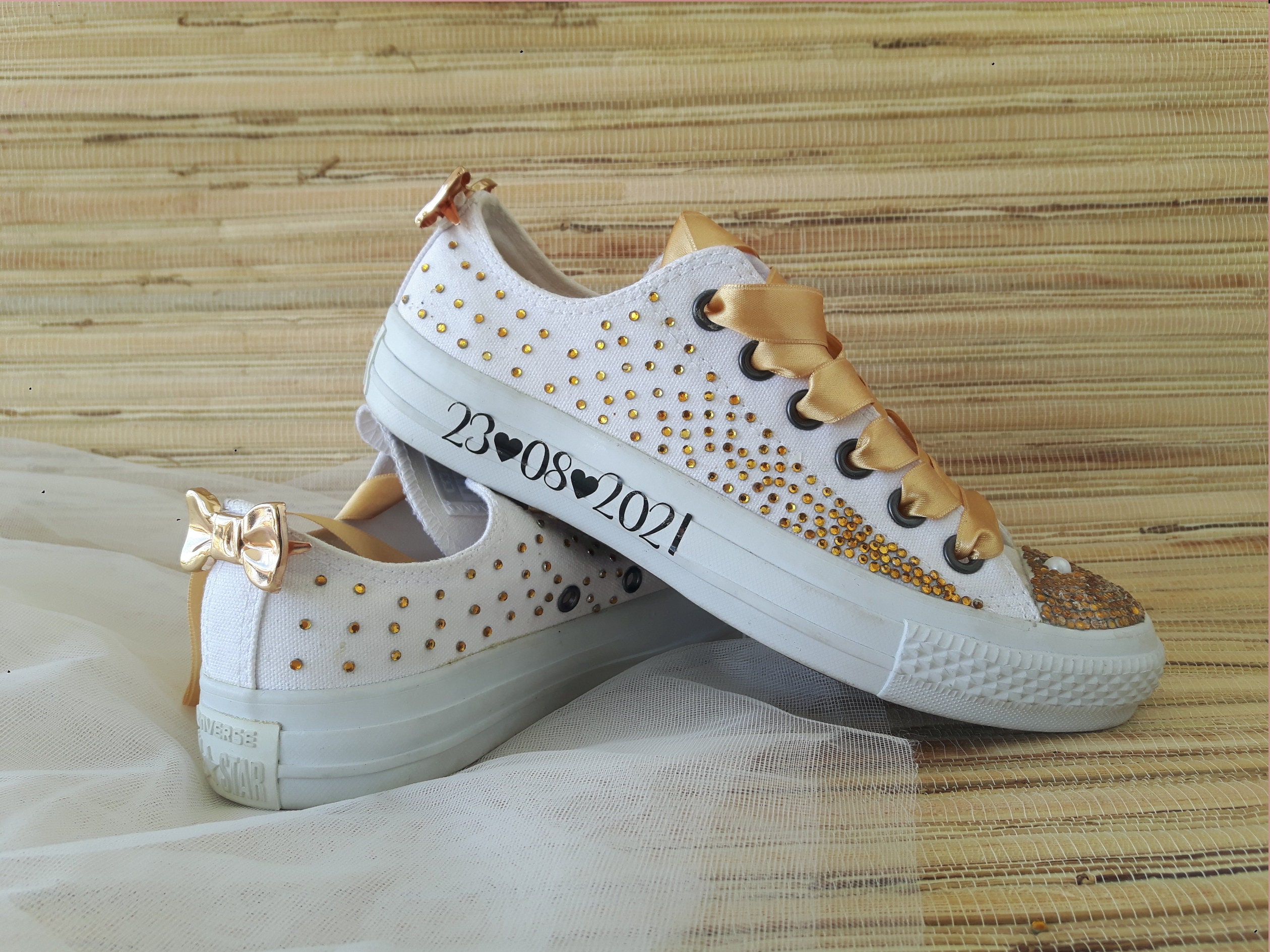Gold Wedding Converse bridal shoes wedding shoes for bride | Etsy