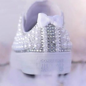 Wedding Converse /bling and Pearl /.wedding Custom Converse / Bride ...