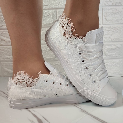ivory wedding trainers