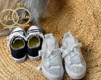 Hochzeits-Converse, Perlen & Strass, Braut-Chucks