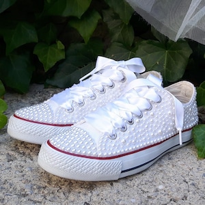 Custom Converse,Wedding Converse ,Bride Converse, Custom sneakers,Low Converse